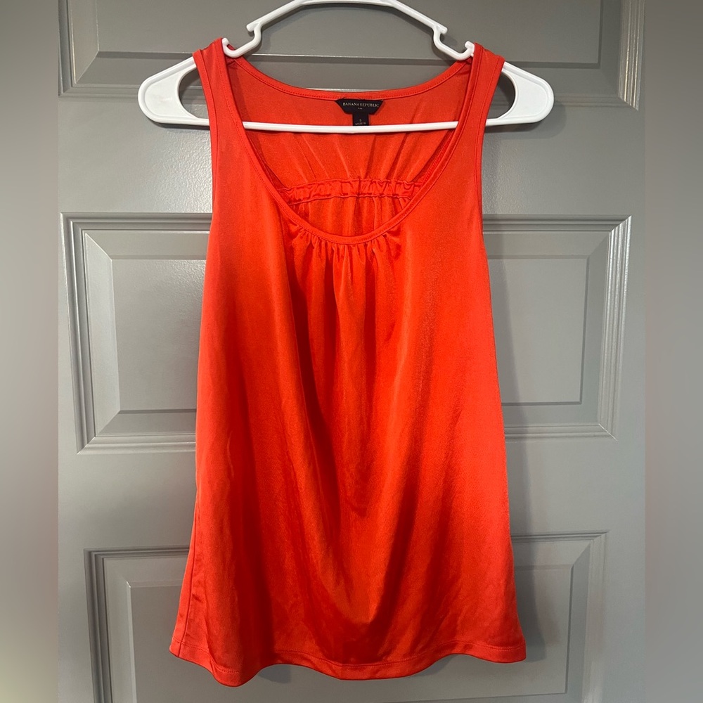 Banana Republic Orange Satin Racerback Camisole Sleeveless Top Size Small